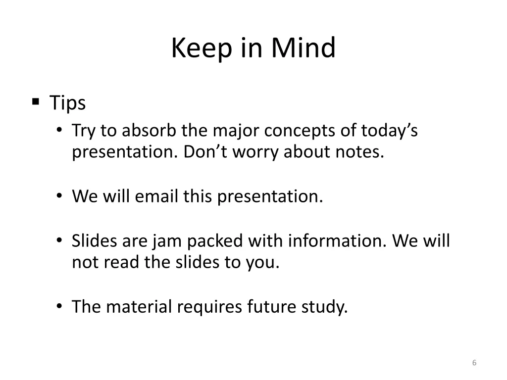 keep in mind 1