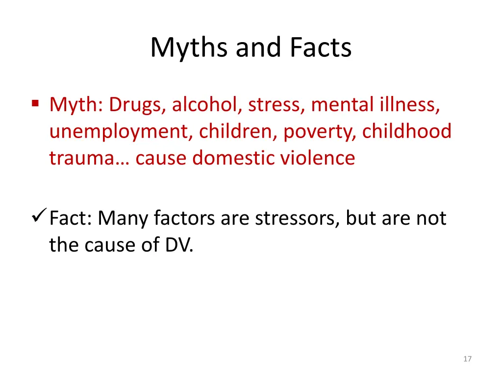 myths and facts