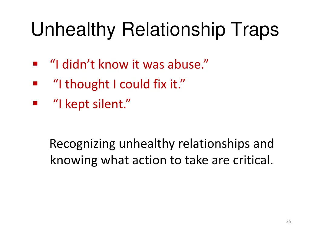 unhealthy relationship traps