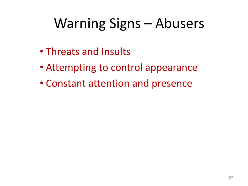 warning signs abusers