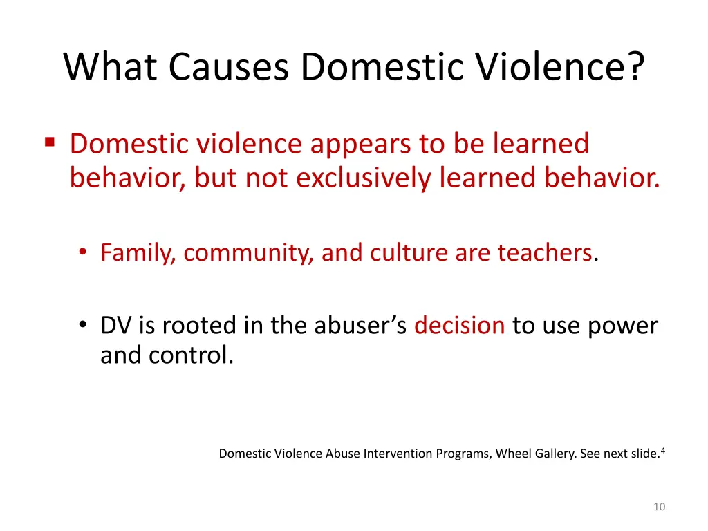 what causes domestic violence