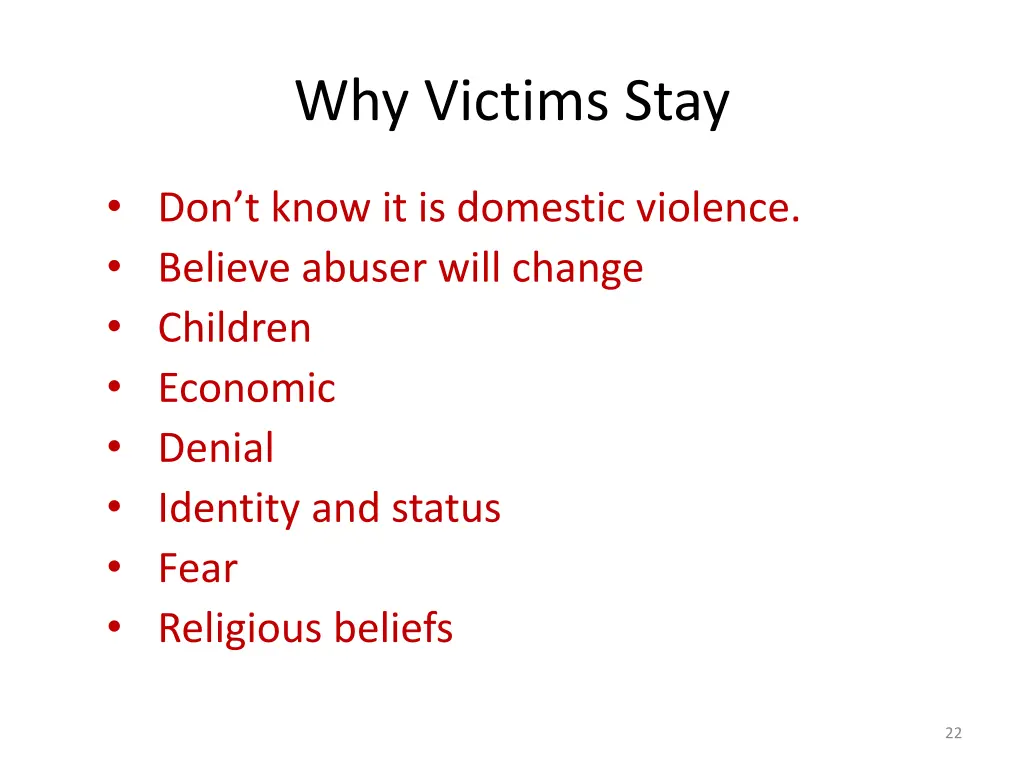 why victims stay