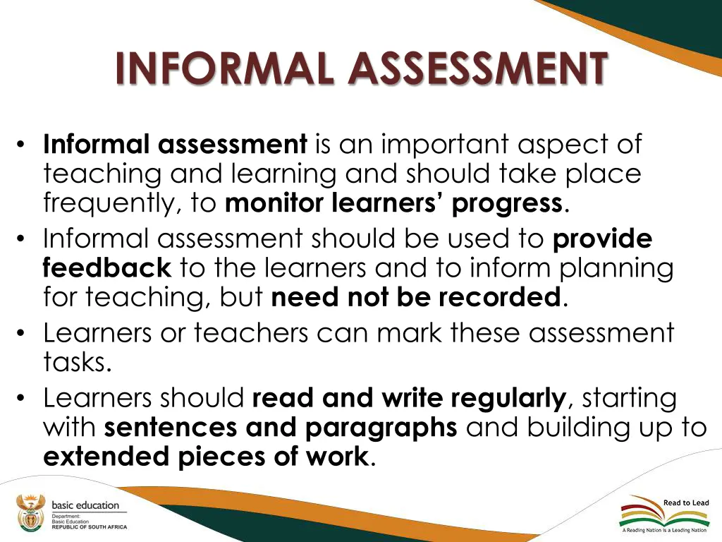informal assessment