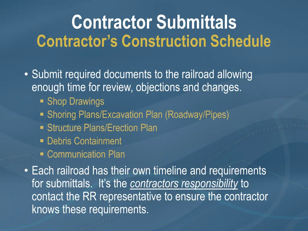 contractor submittals contractor s construction
