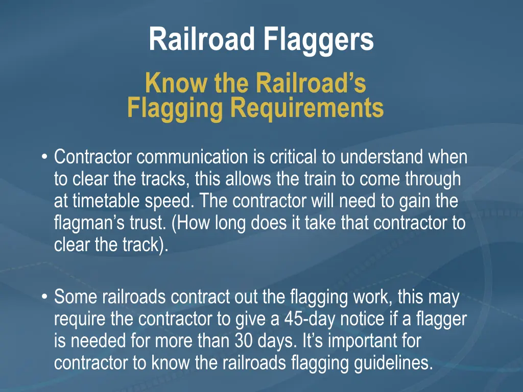 railroad flaggers know the railroad s flagging
