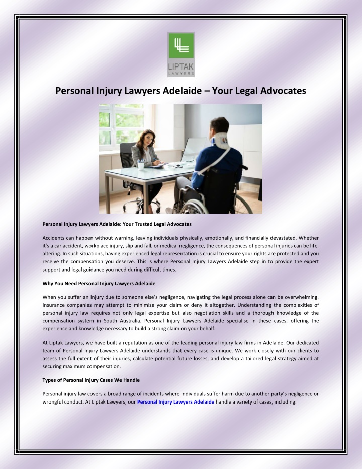 personal injury lawyers adelaide your legal