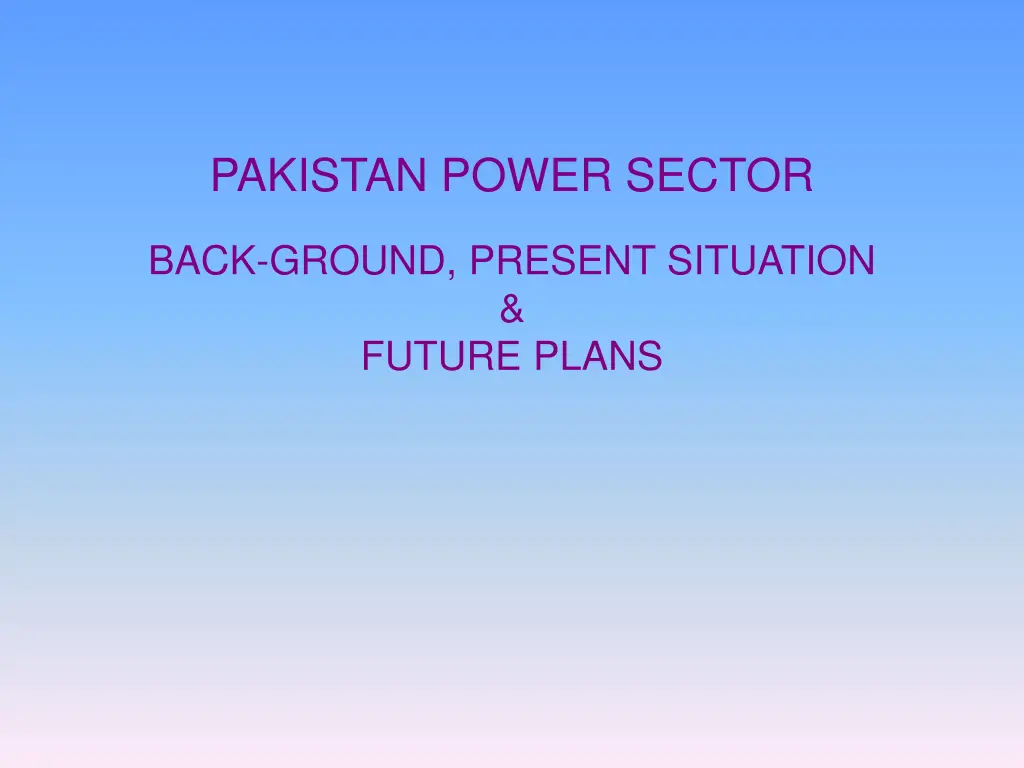 pakistan power sector
