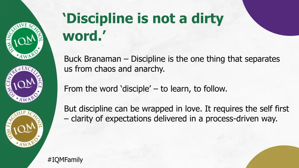 discipline is not a dirty word