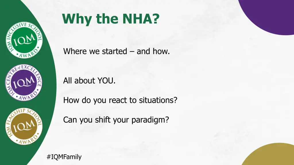 why the nha