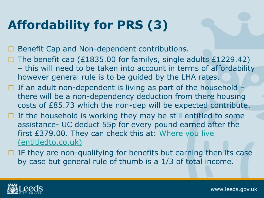 affordability for prs 3