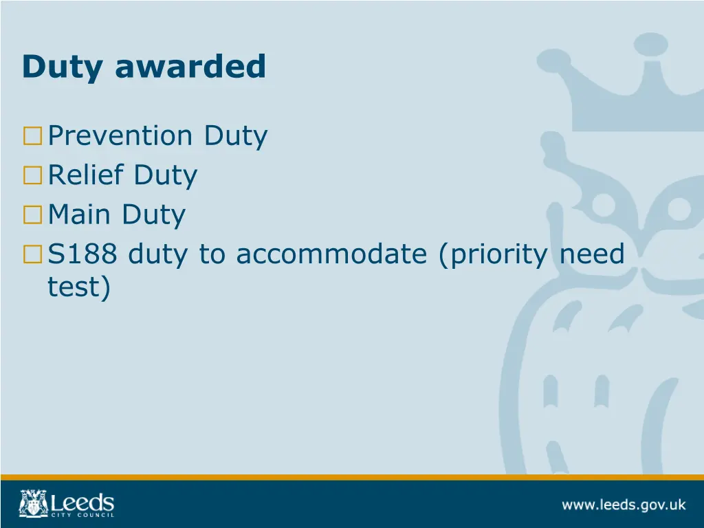 duty awarded