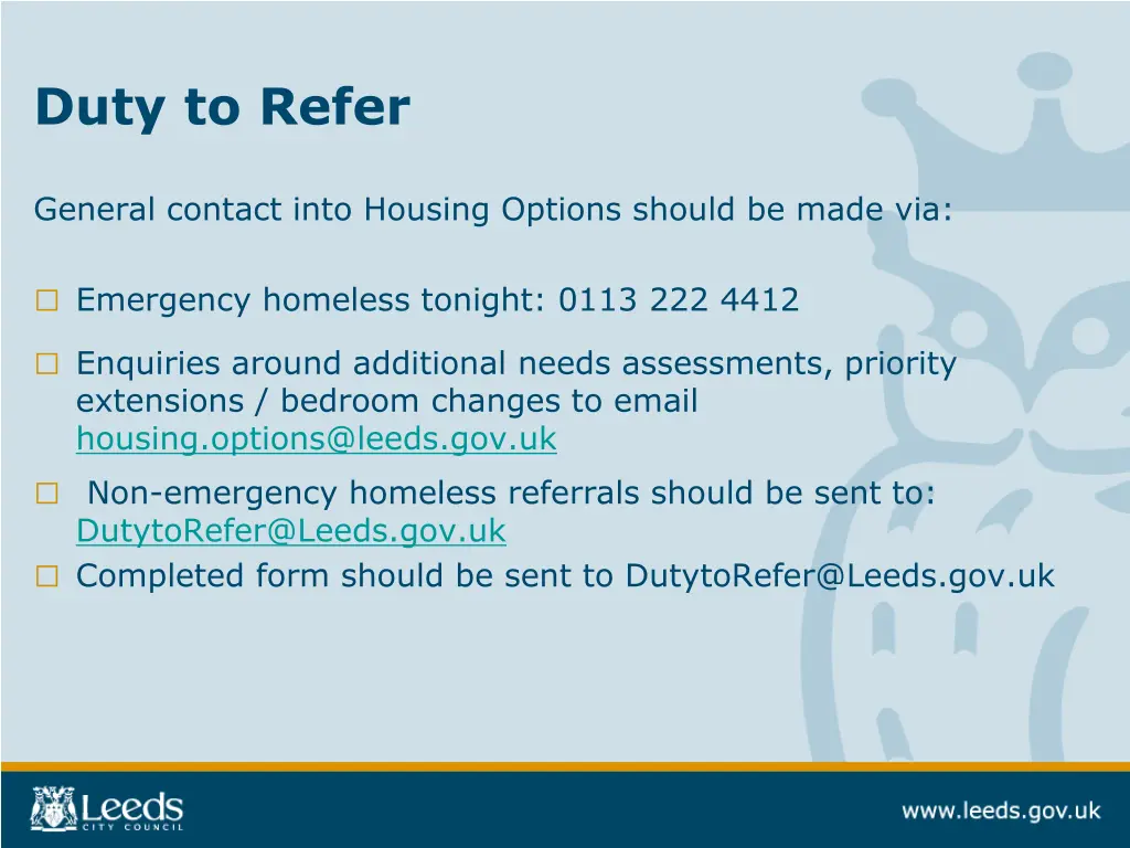 duty to refer