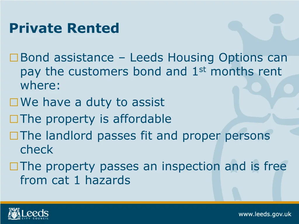private rented 2
