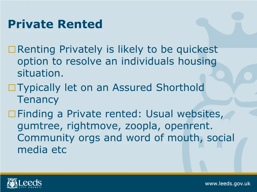 private rented