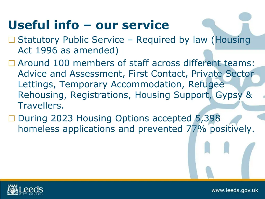 useful info our service statutory public service