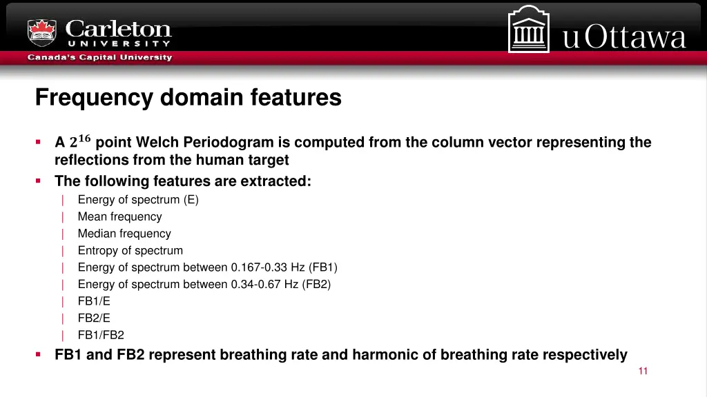 frequency domain features