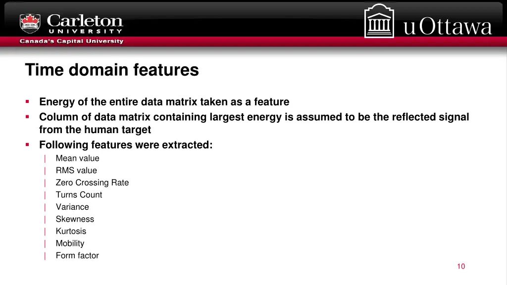 time domain features