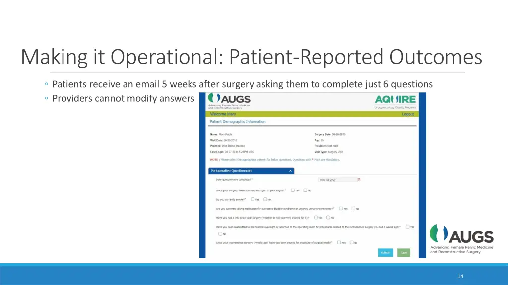 making it operational patient reported outcomes
