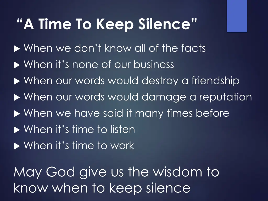 a time to keep silence 7