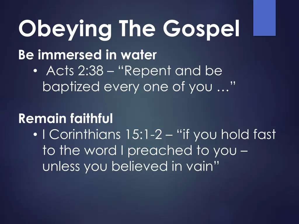 obeying the gospel 2