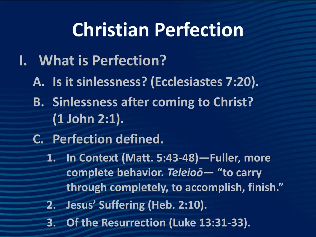 christian perfection