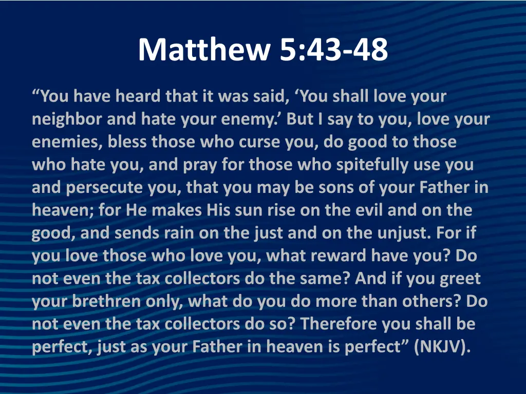 matthew 5 43 48