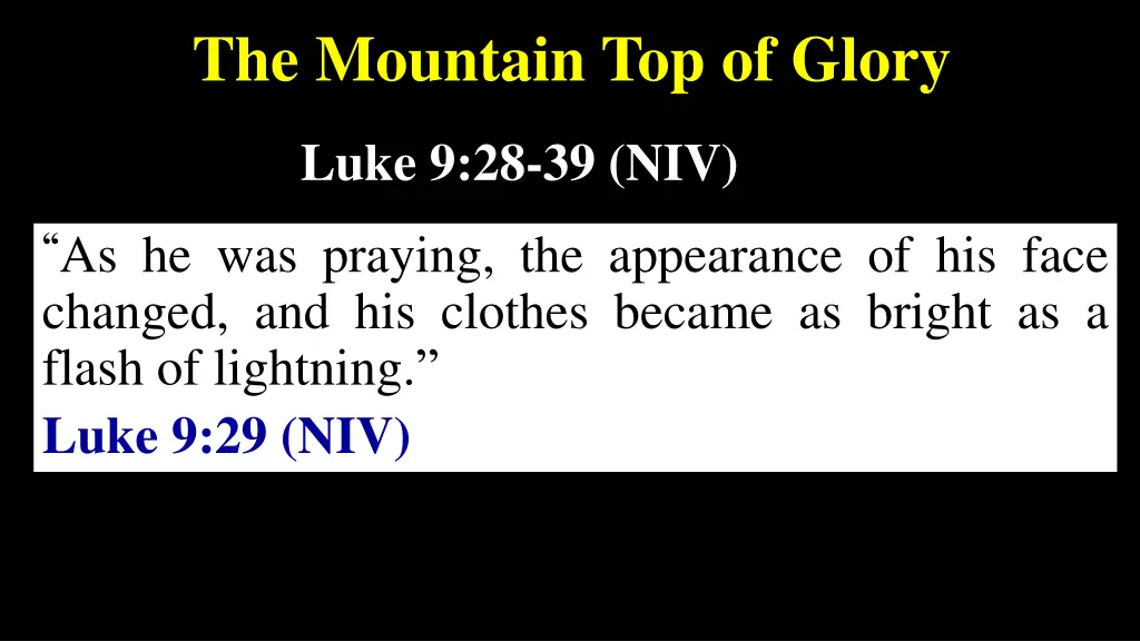 the mountain top of glory 1