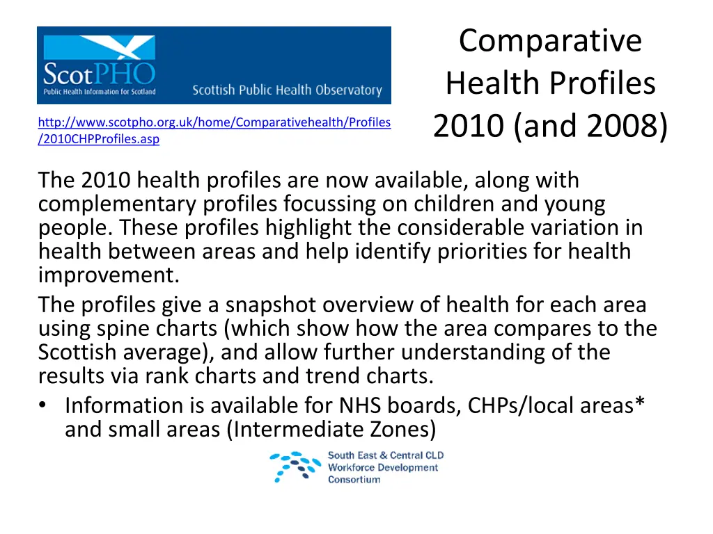 comparative health profiles 2010 and 2008