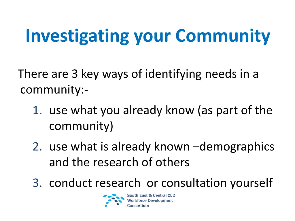 investigating your community