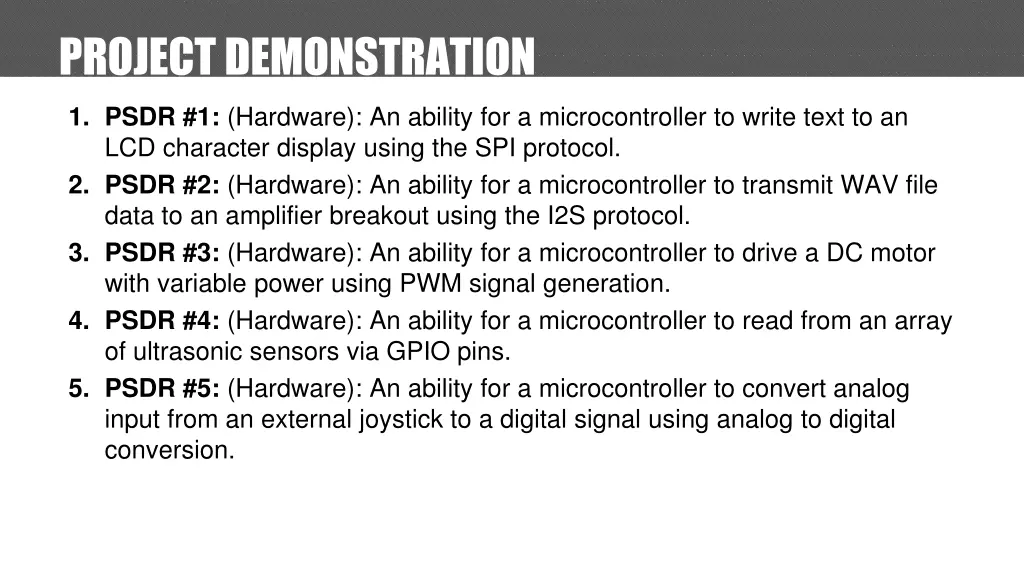 project demonstration
