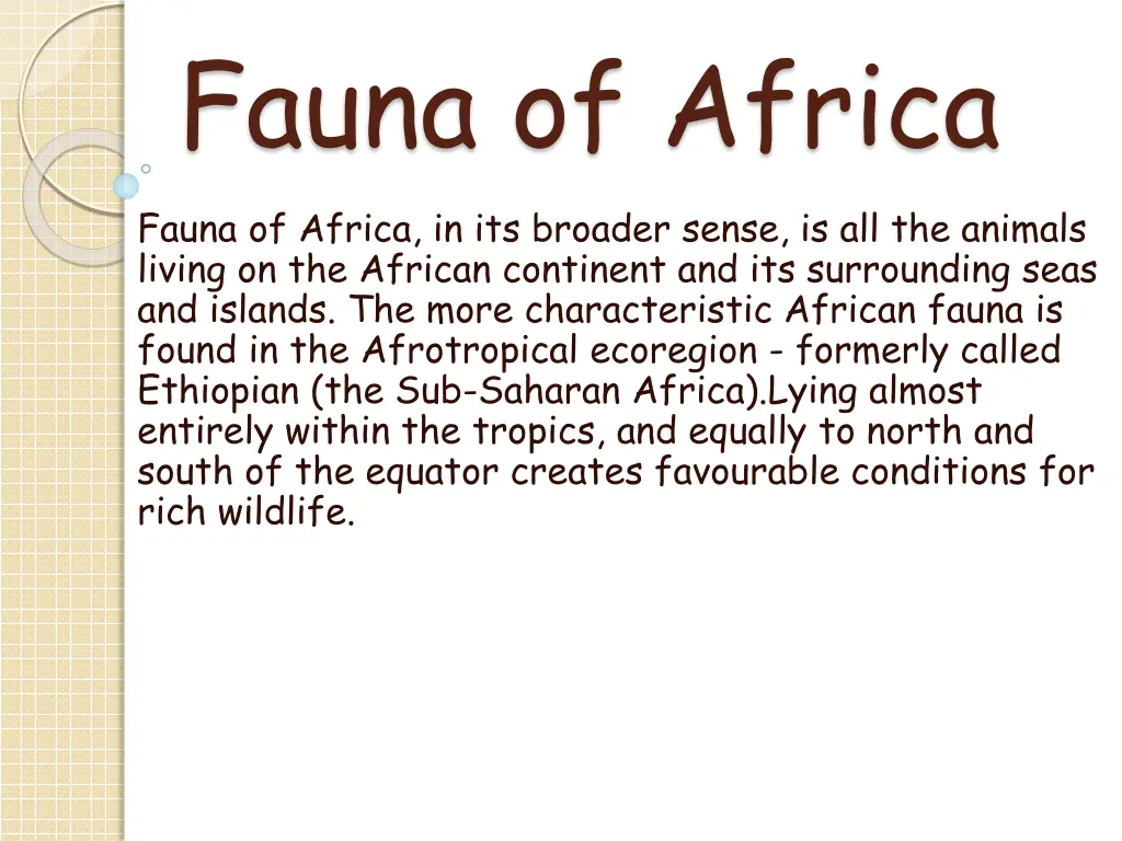 fauna of africa