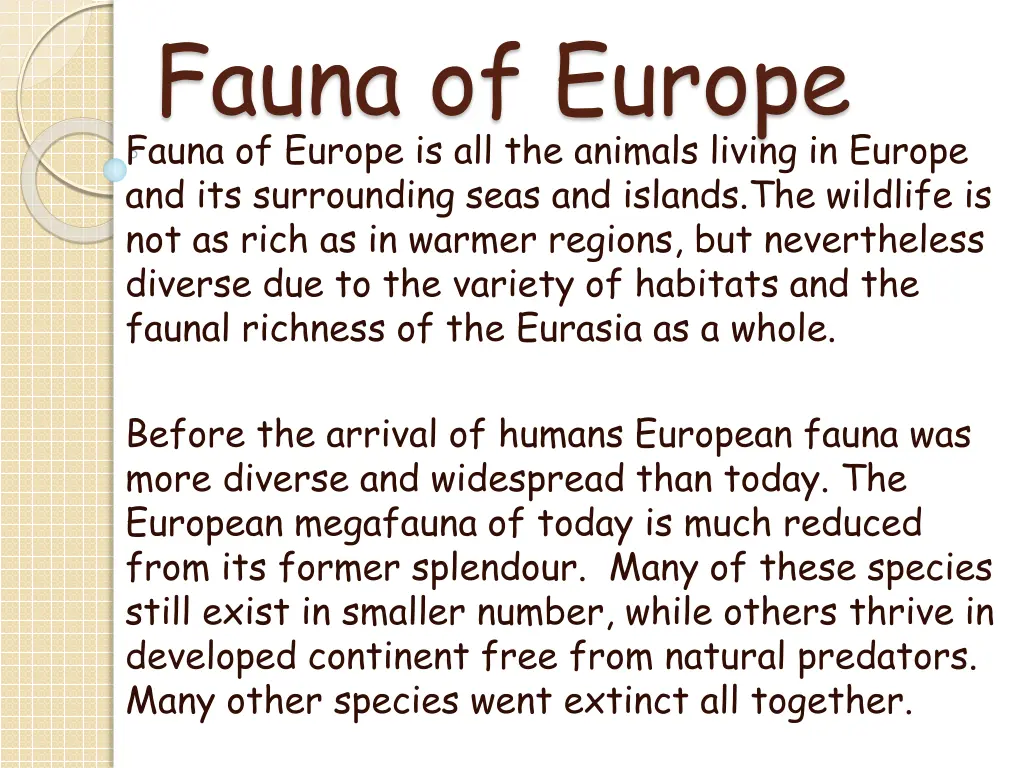 fauna of europe fauna of europe