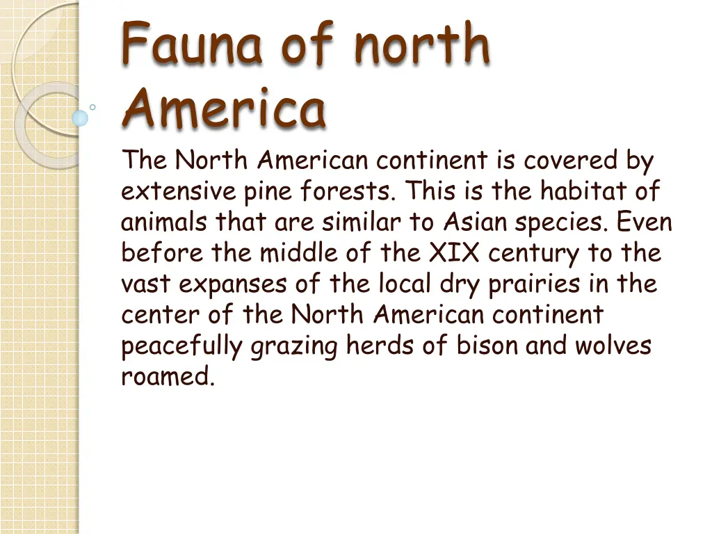 fauna of north merica the north american