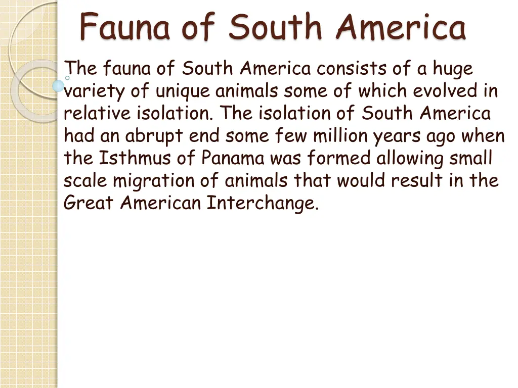 fauna of south america the fauna of south america