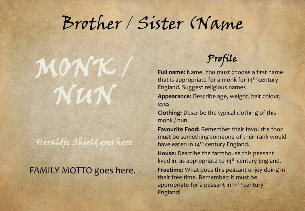 brother sister name monk nun