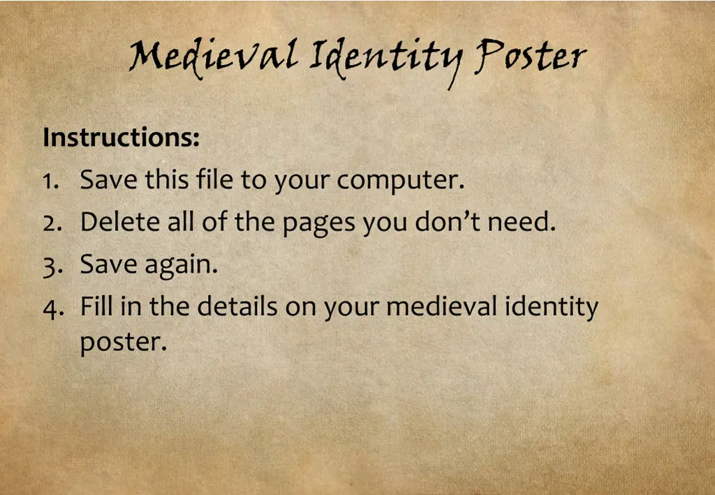 medieval identity poster