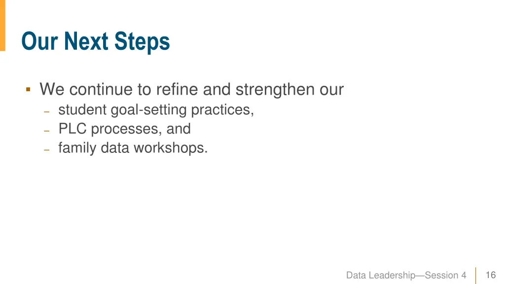 our next steps