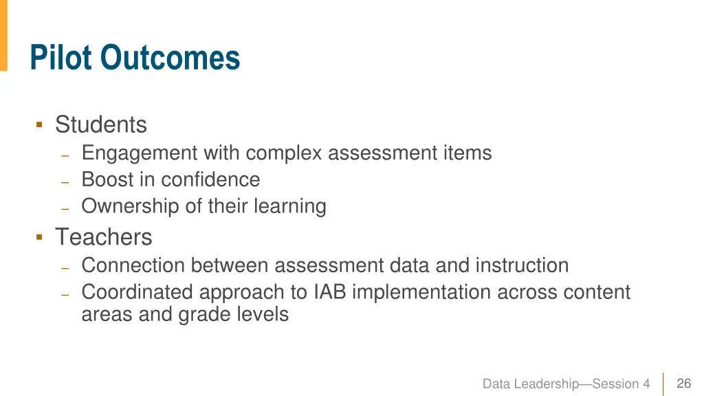 pilot outcomes