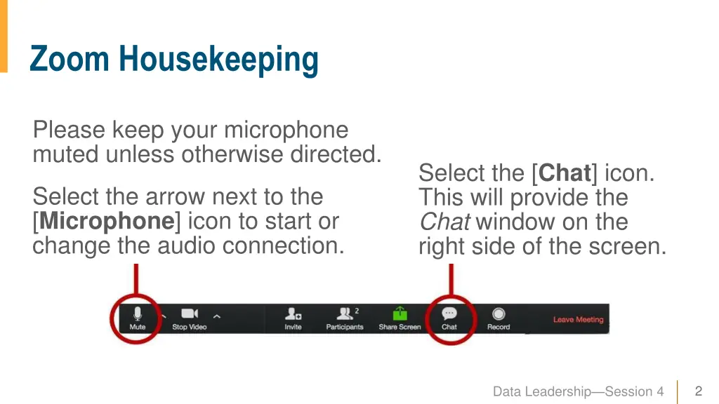 zoom housekeeping