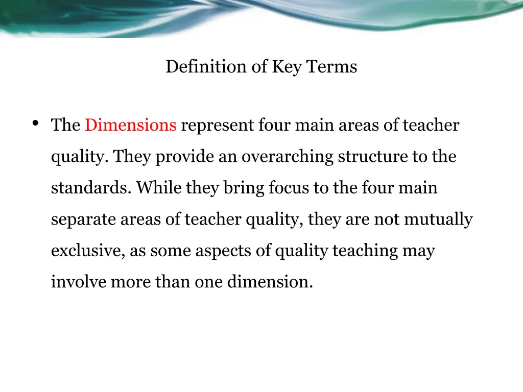 definition of key terms