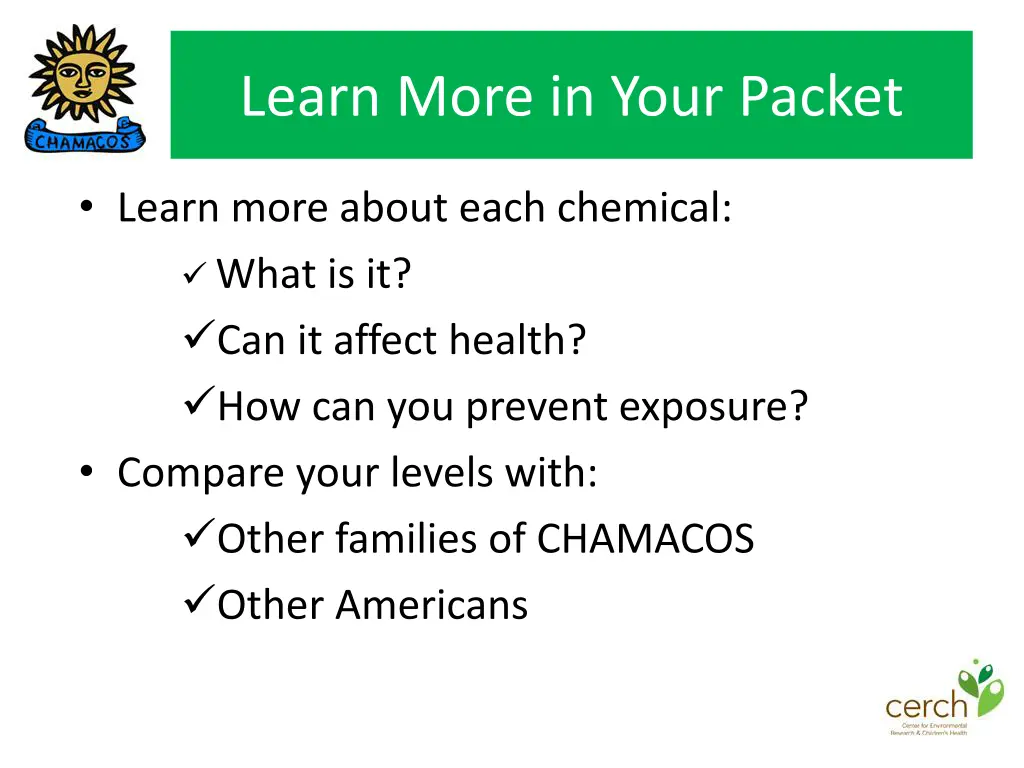 learn more in your packet
