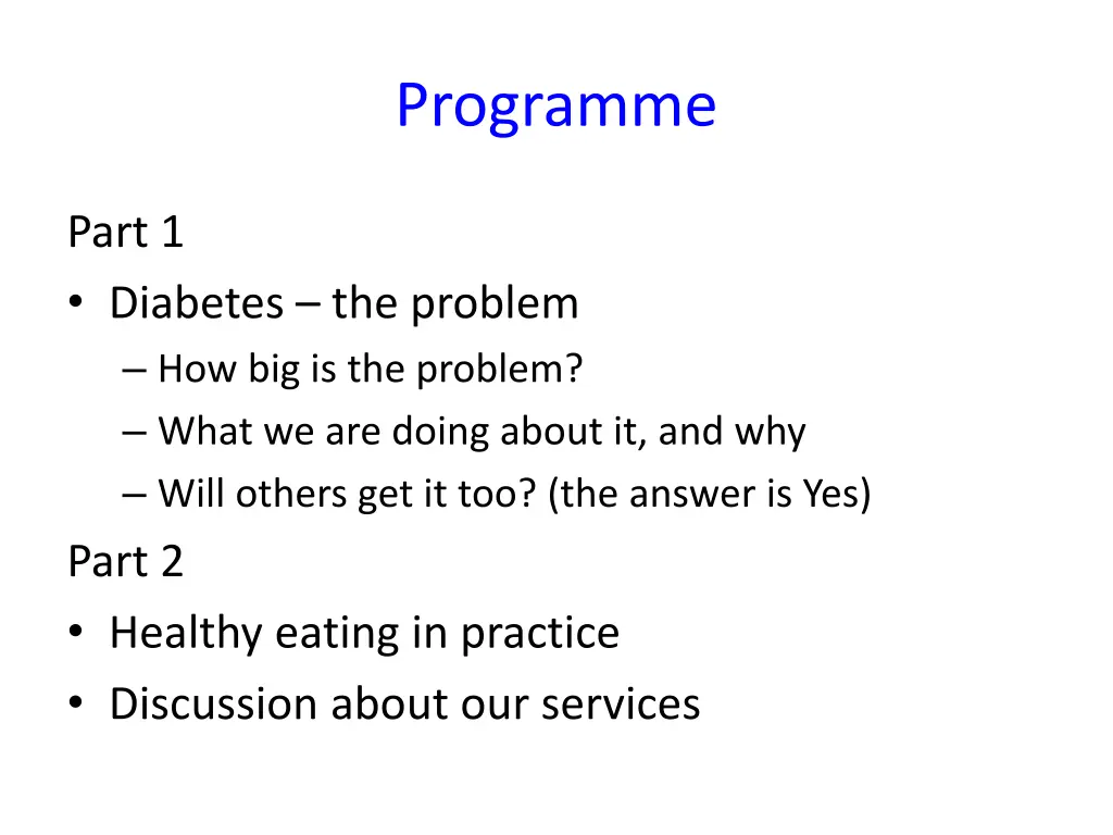 programme