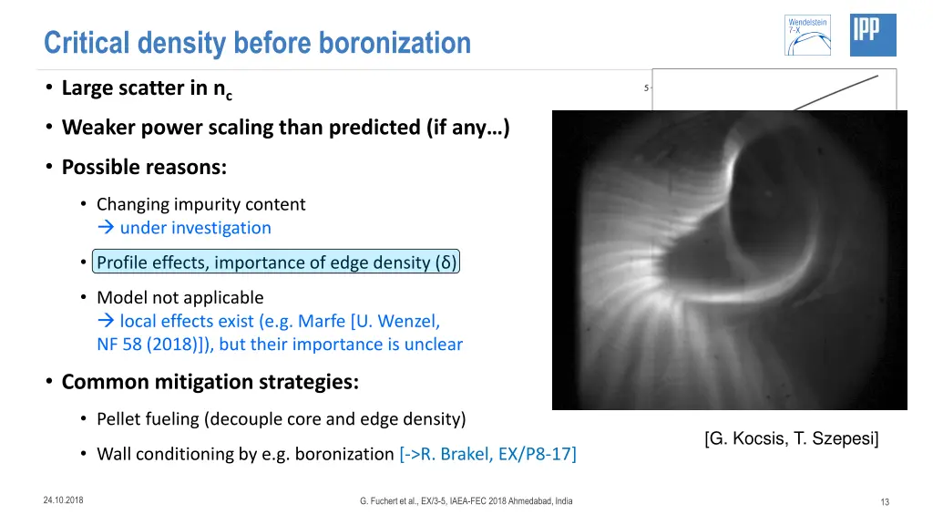 critical density before boronization 1