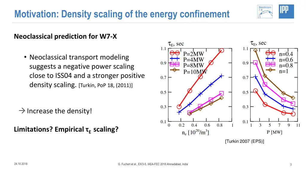 motivation density scaling of the energy 1