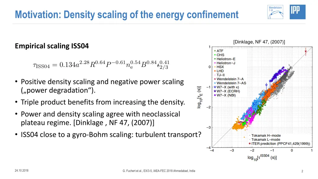 motivation density scaling of the energy
