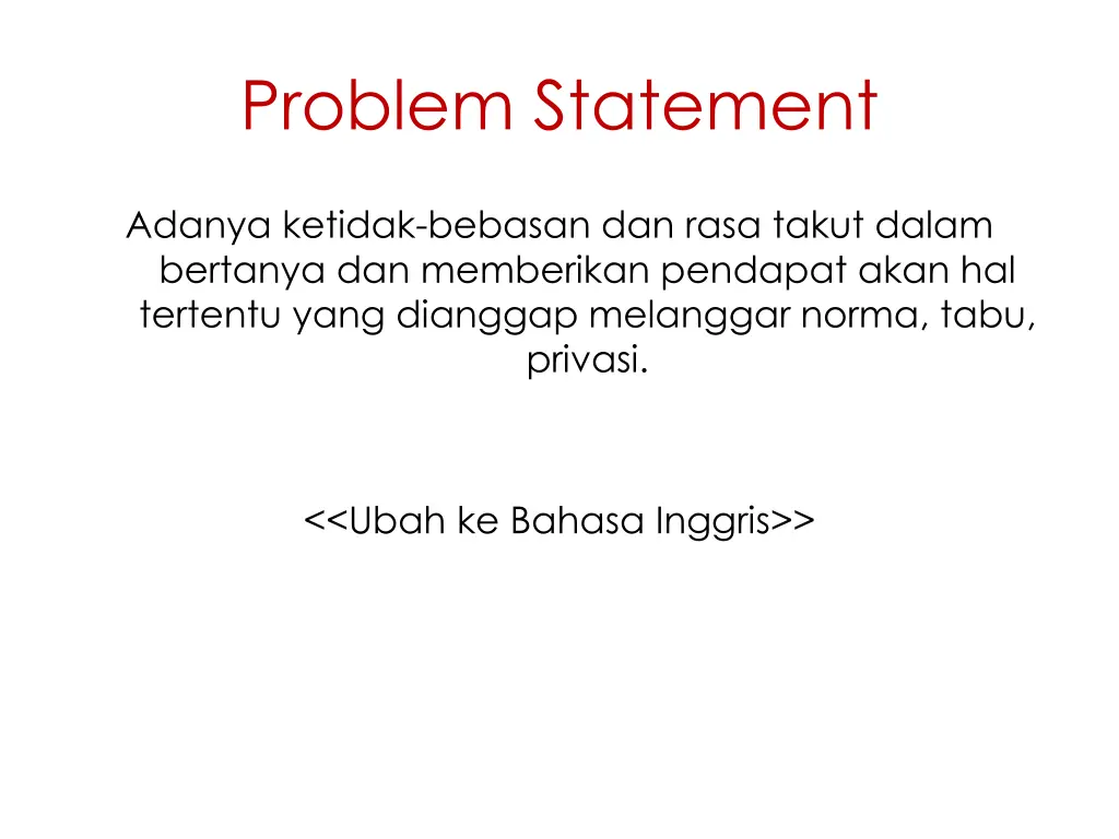 problem statement
