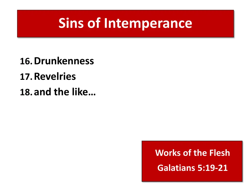 sins of intemperance