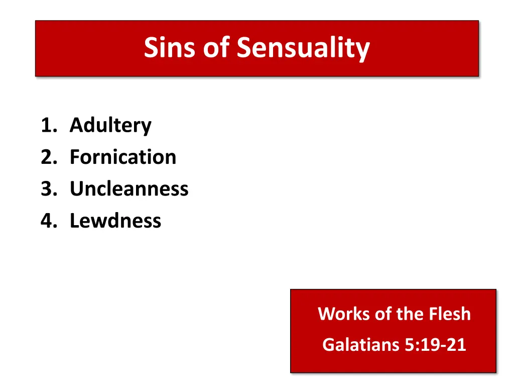 sins of sensuality