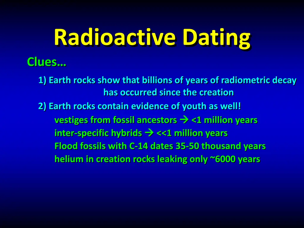 radioactive dating clues