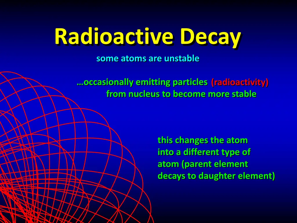 radioactive decay some atoms are unstable